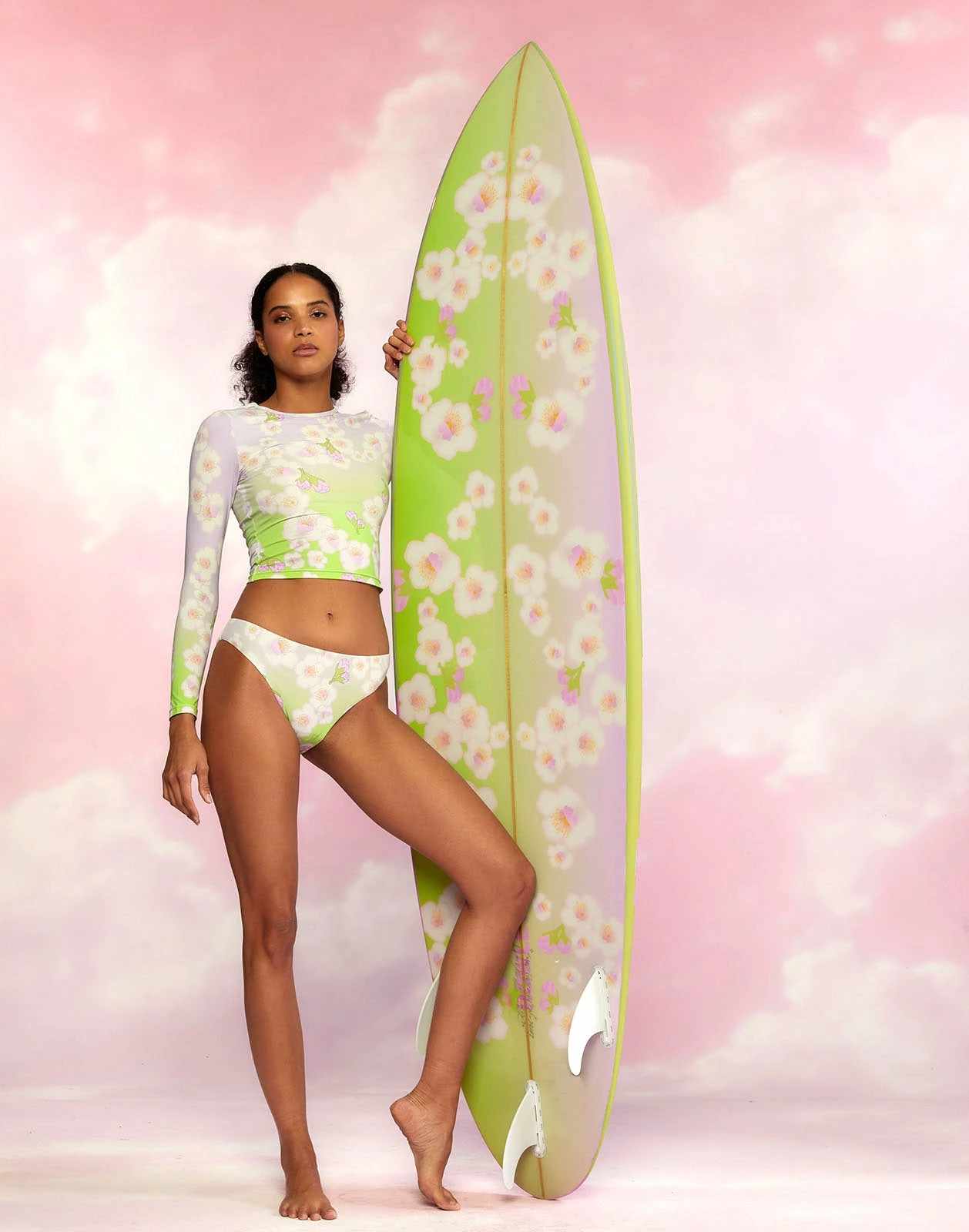 CYNTHIA ROWLEY Custom Short Surfboard - Cheery Blossom - Image 2
