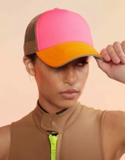 CYNTHIA ROWLEY Colorblock Trucker Hat