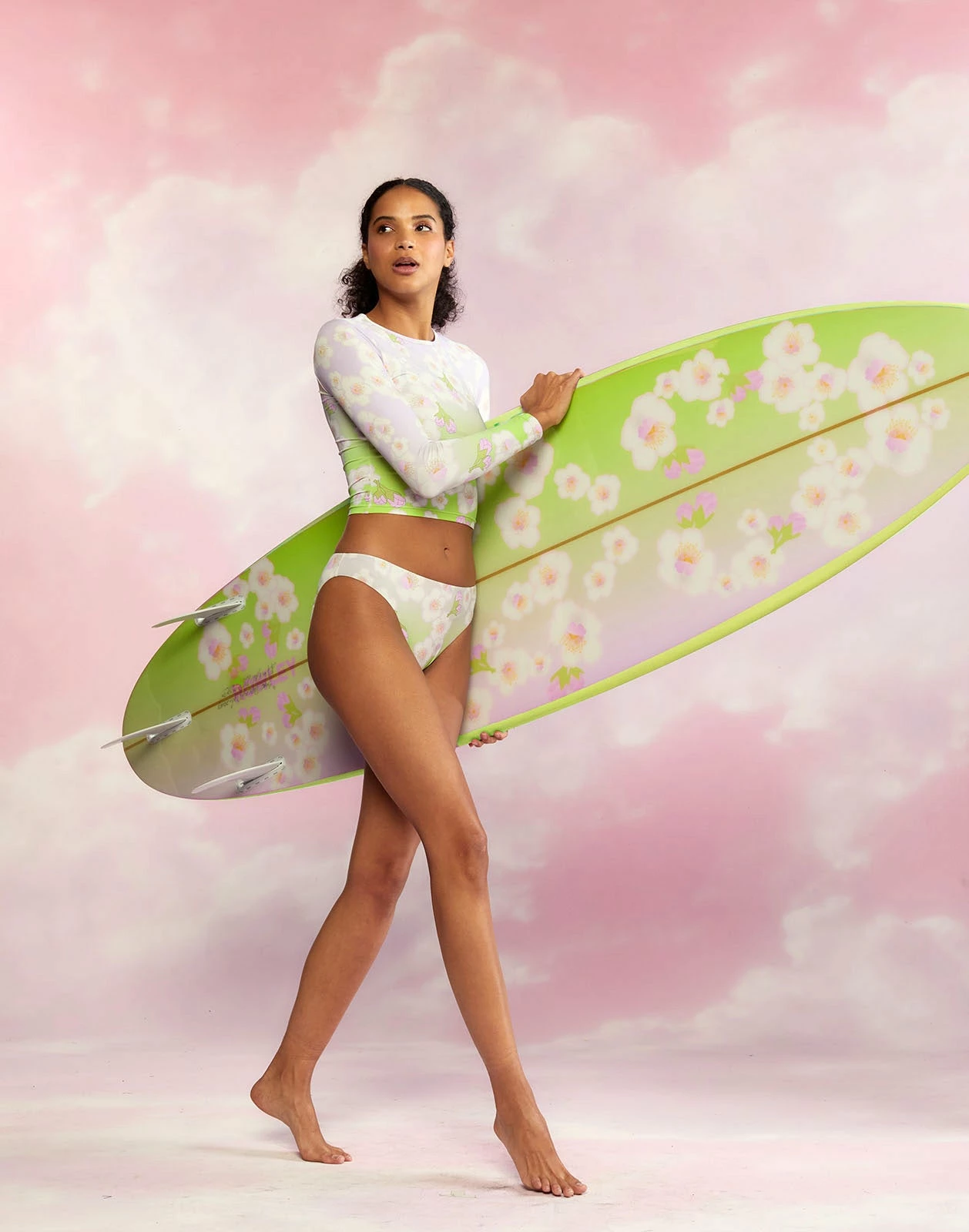 CYNTHIA ROWLEY Custom Short Surfboard - Cheery Blossom - Image 3