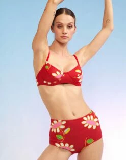 CYNTHIA ROWLEY Blossom Neoprene High-Waisted Bikini Bottom