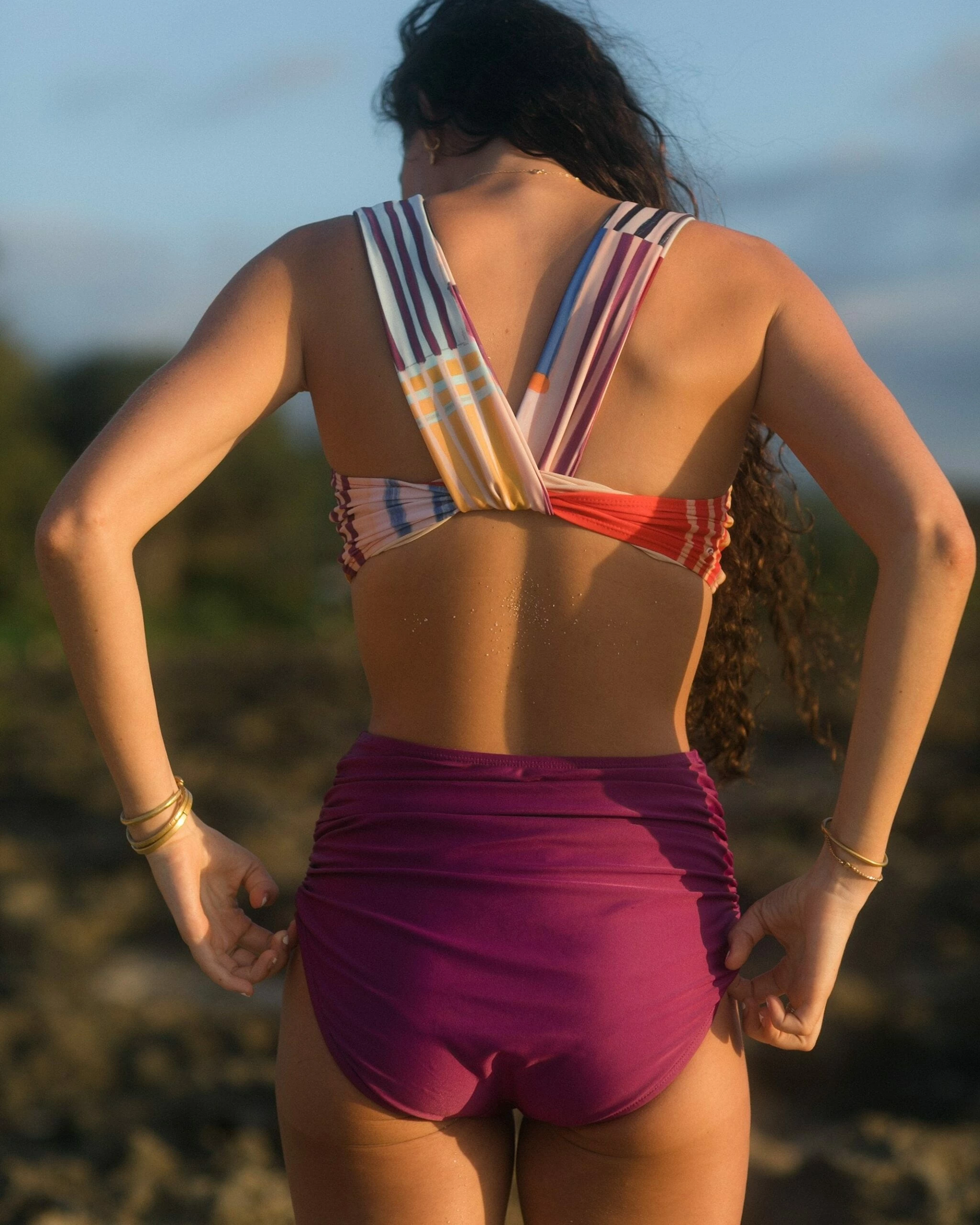 Plum Ruched High Rise Bottom - Image 5