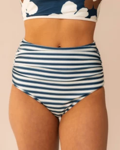 Coastal Stripe Ruched High Rise Bottom