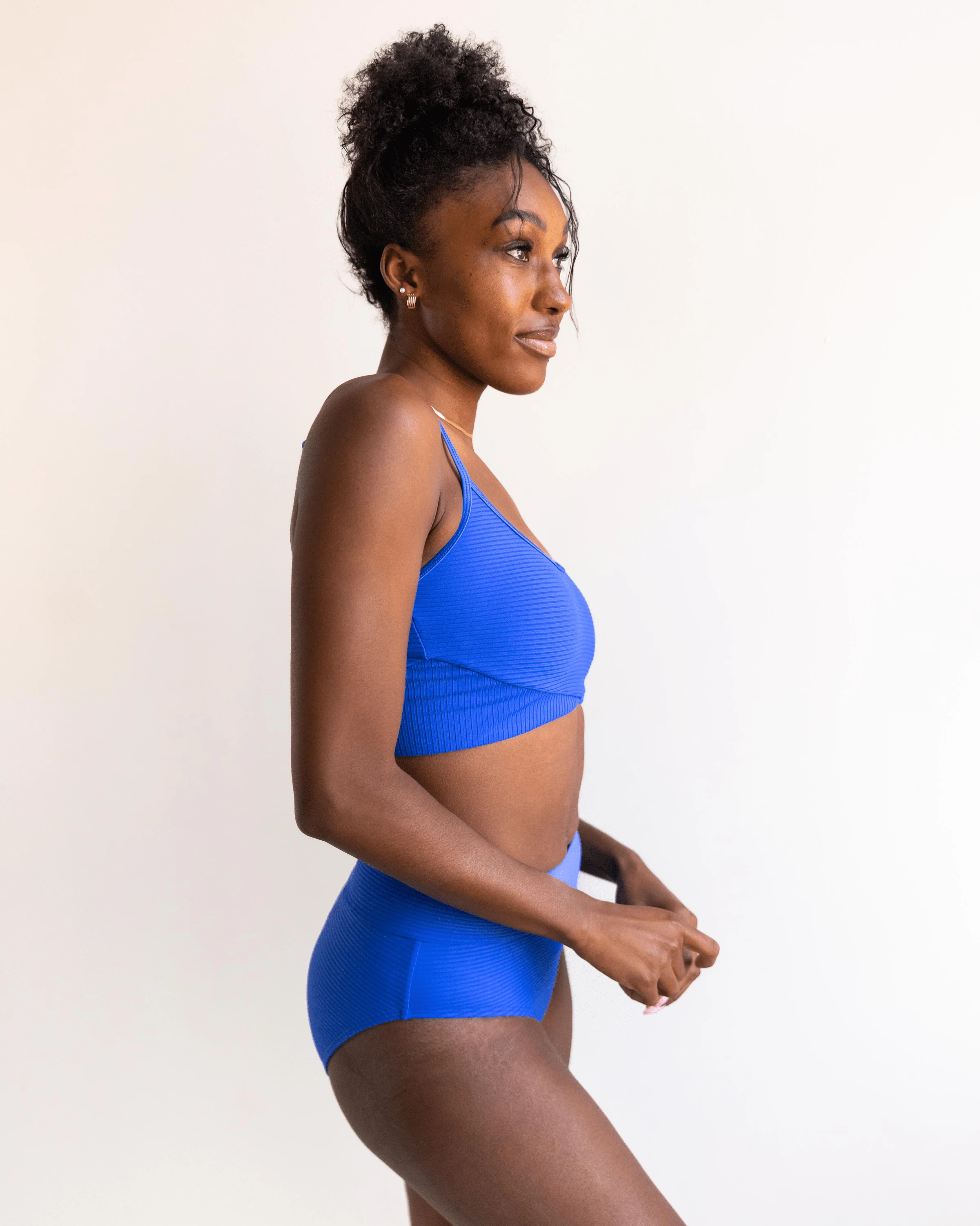 Textured Stripe Cobalt Tone Crop - Image 6