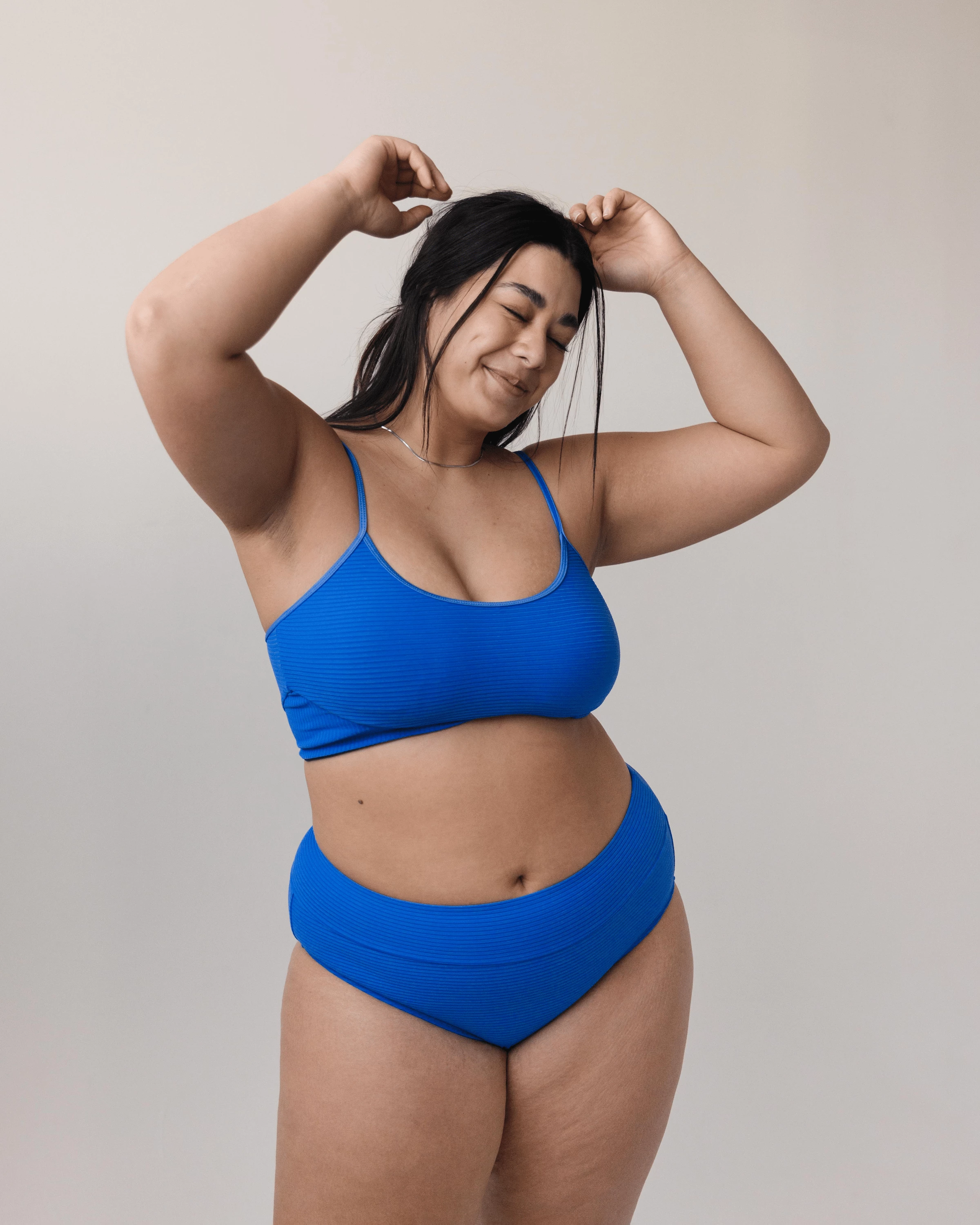 Textured Stripe Cobalt Tone Crop - Image 7