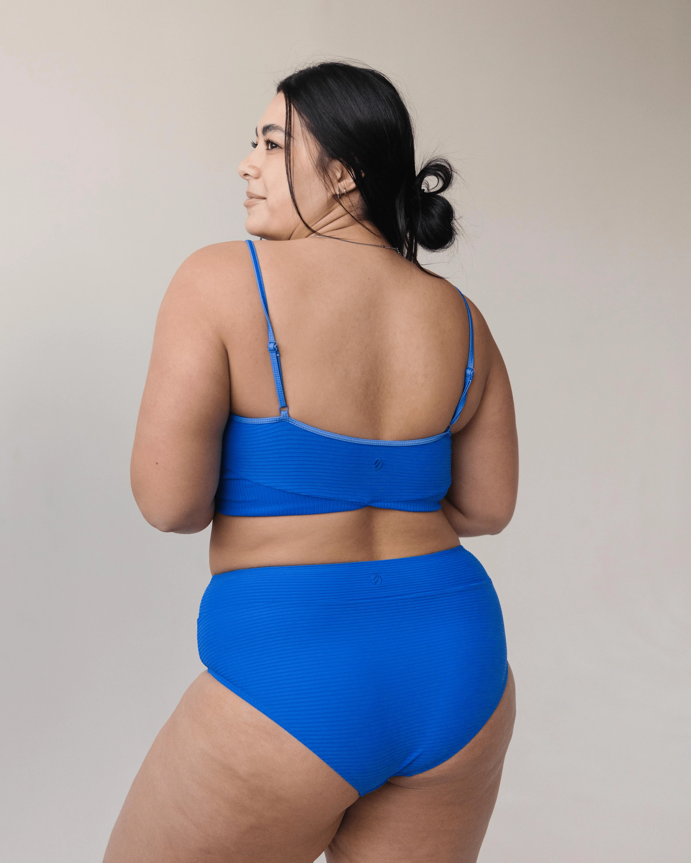 Textured Stripe Cobalt Tone Crop - Image 8