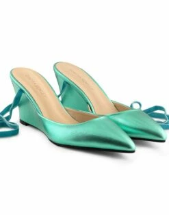 CYNTHIA ROWLEY Metallic Ribbon Wedge