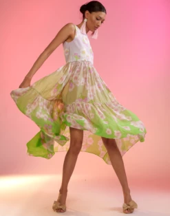 CYNTHIA ROWLEY Ramie Tier Dress