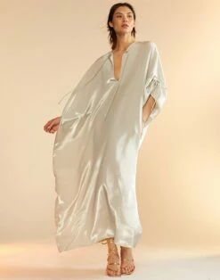 CYNTHIA ROWLEY Silk Lame Kaftan