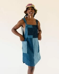 Denim Patchwork Cover-Up Dress