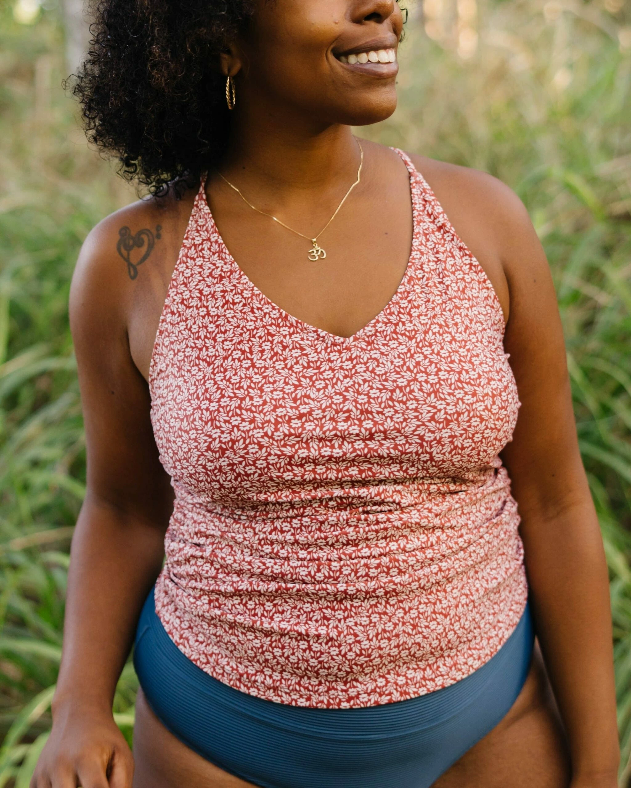 Redwood Floral V-Neck Tankini