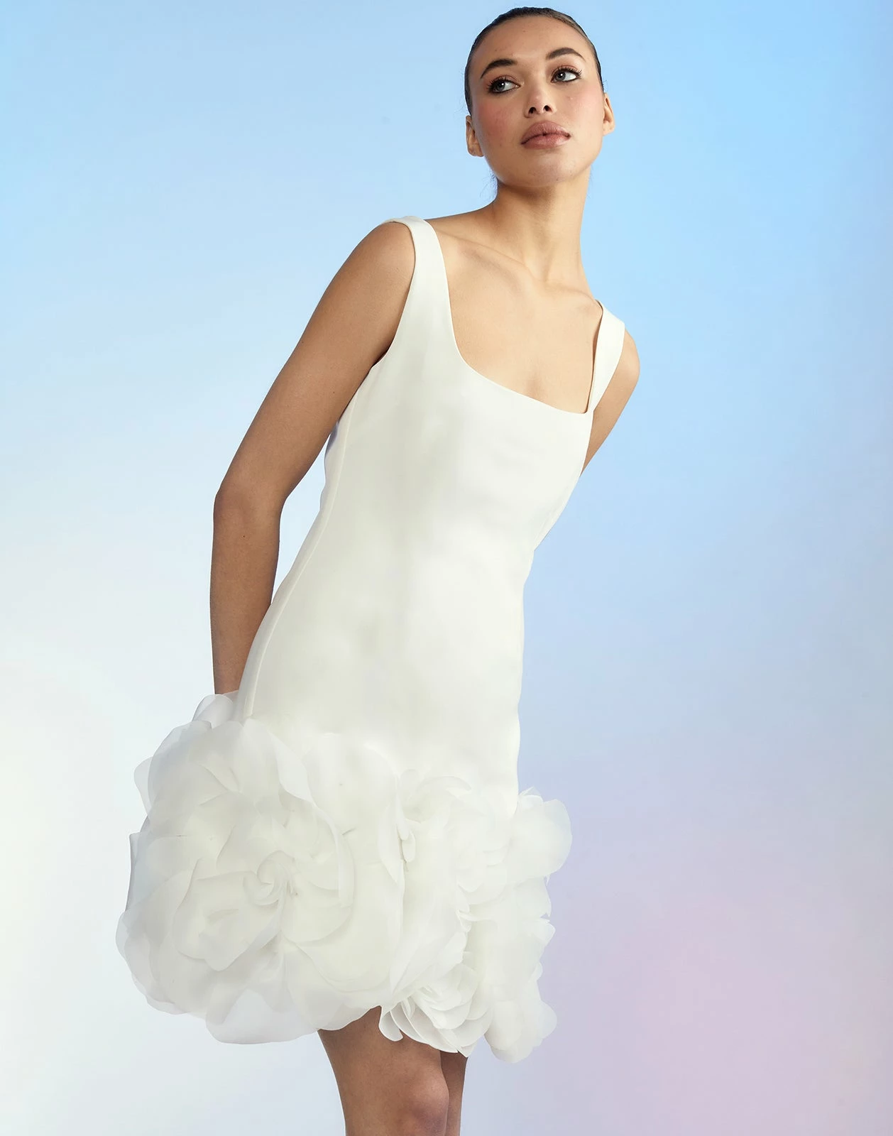CYNTHIA ROWLEY Kourtney Organza Flower Hem Dress - Image 3