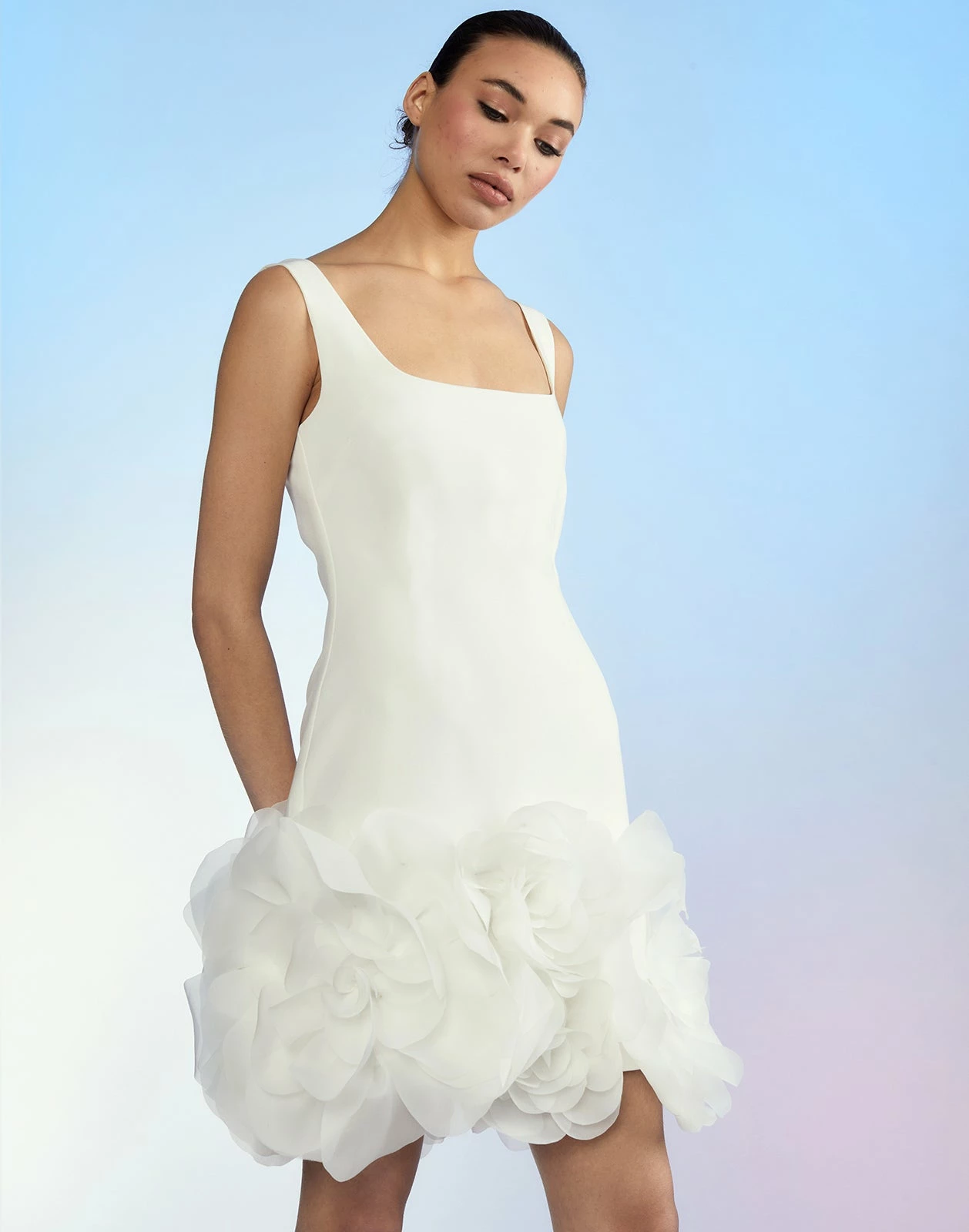 CYNTHIA ROWLEY Kourtney Organza Flower Hem Dress - Image 2